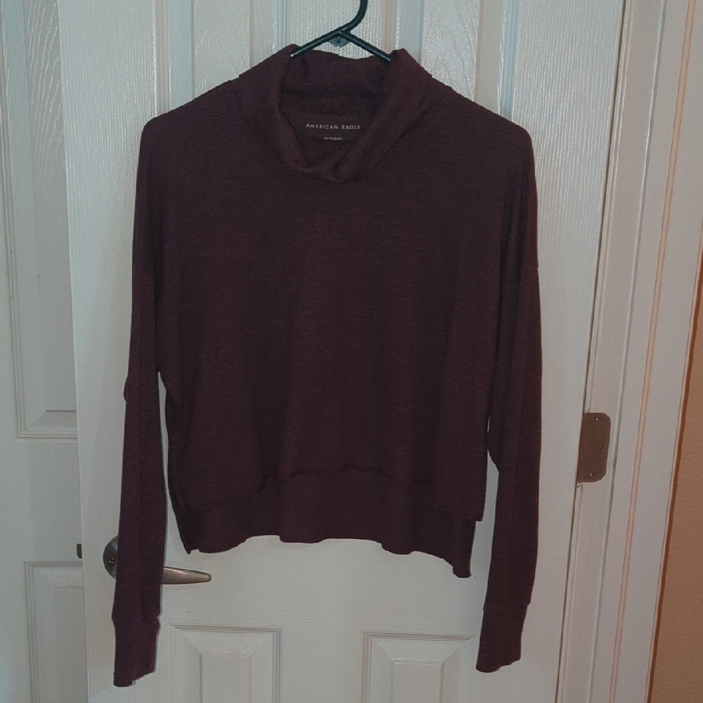 American Eagle Outfitters Purple Cowl Neck Long sleeve
